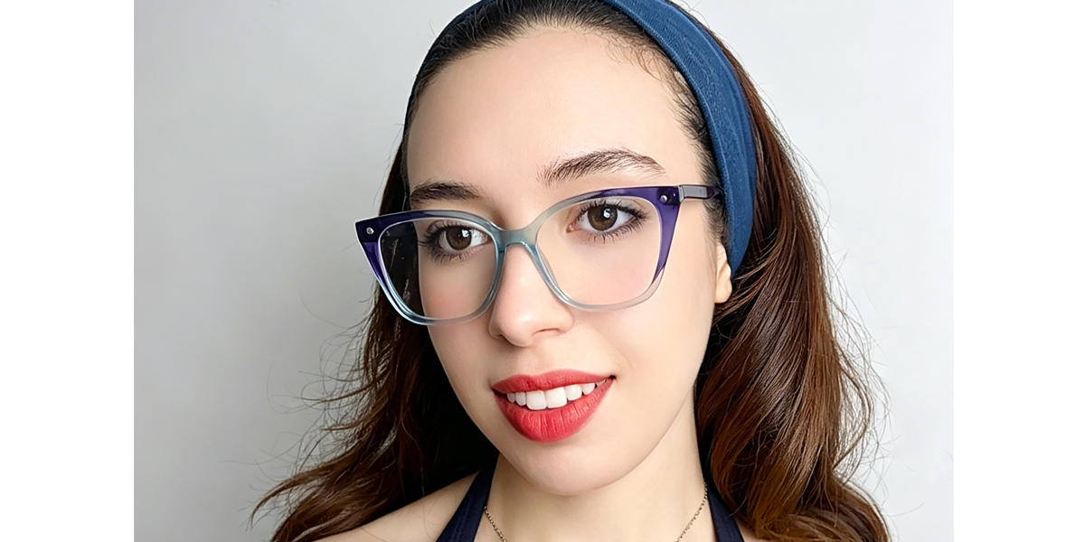 Purple Cat Eye Modish Sun-clip TR90 Eyeglasses