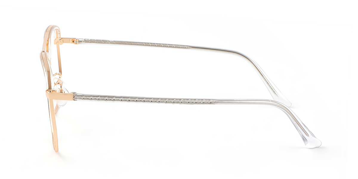 Malvina Black Aviator Classic Double Bridge Metal Eyeglasses