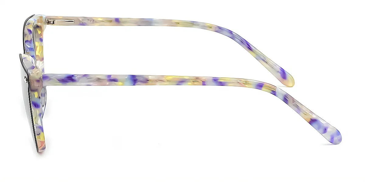 Floral Cat Eye Chic Sun-clip TR90 Eyeglasses