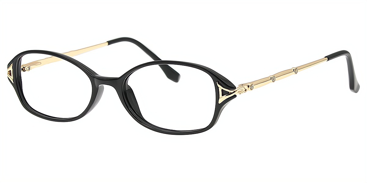 Black Oval Exquisite TR90 Eyeglasses