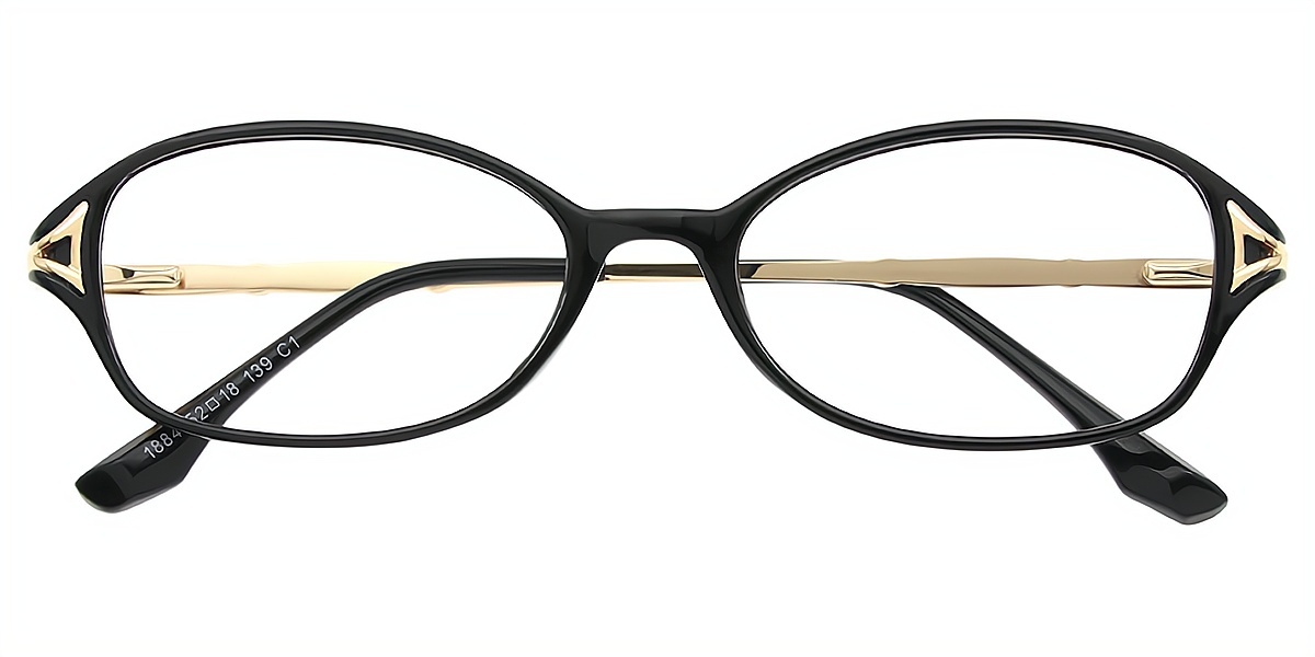 Black Oval Exquisite TR90 Eyeglasses