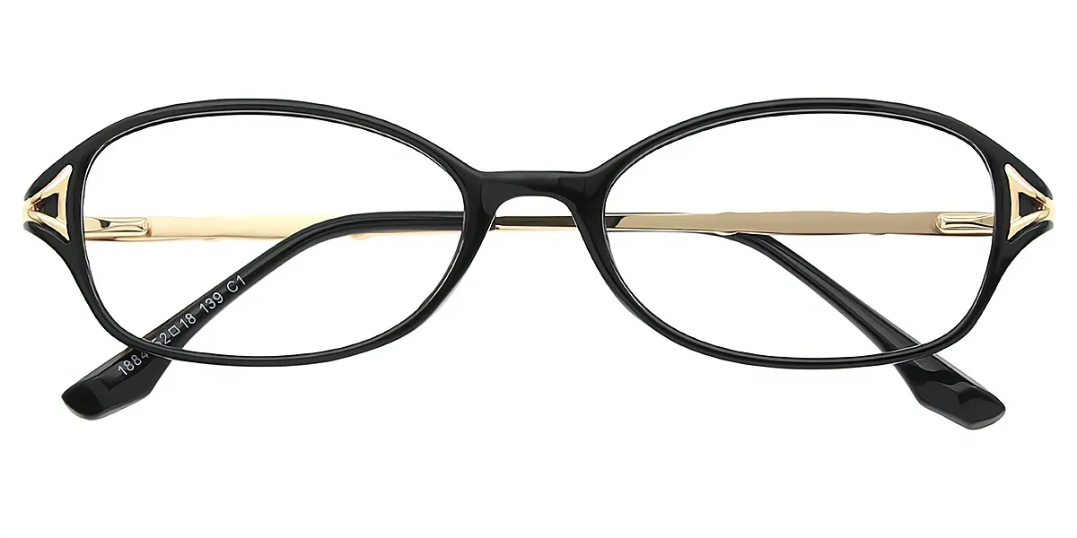 Black Oval Exquisite TR90 Eyeglasses