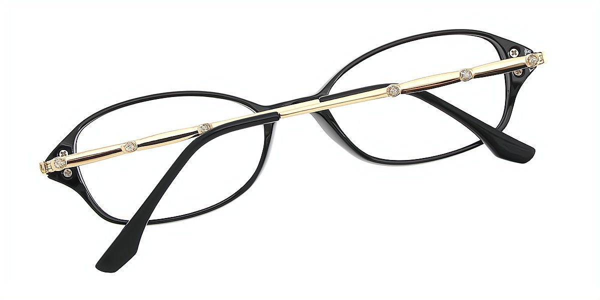 Black Oval Exquisite TR90 Eyeglasses
