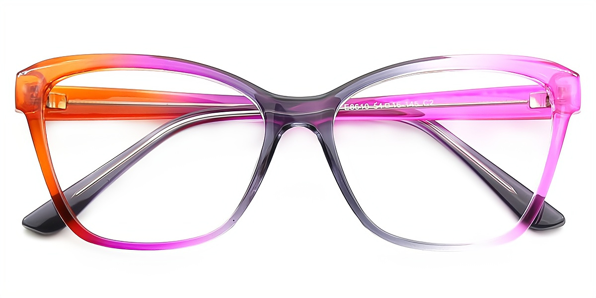 Orange Purple Butterfly Unique TR90 Eyeglasses