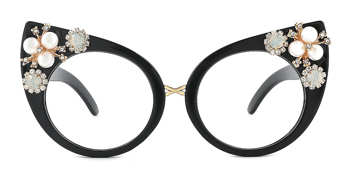Black Cat Eye Modish Plastic Eyeglasses