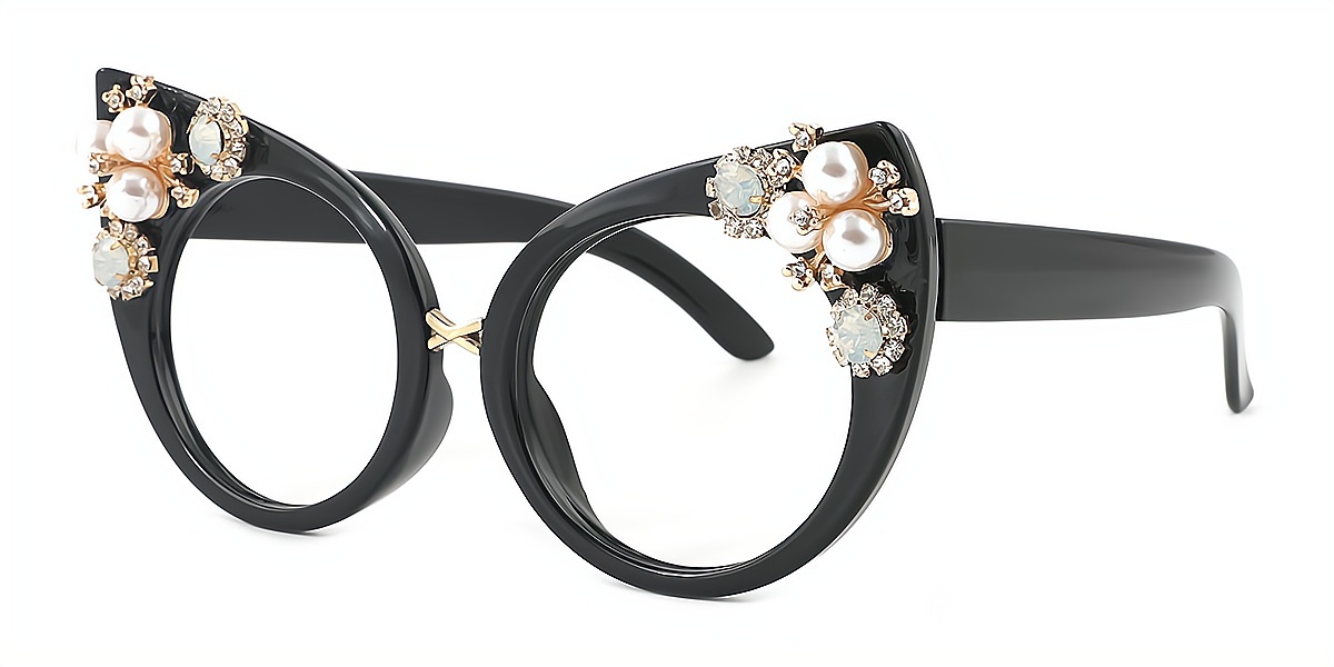 Black Cat Eye Modish Plastic Eyeglasses