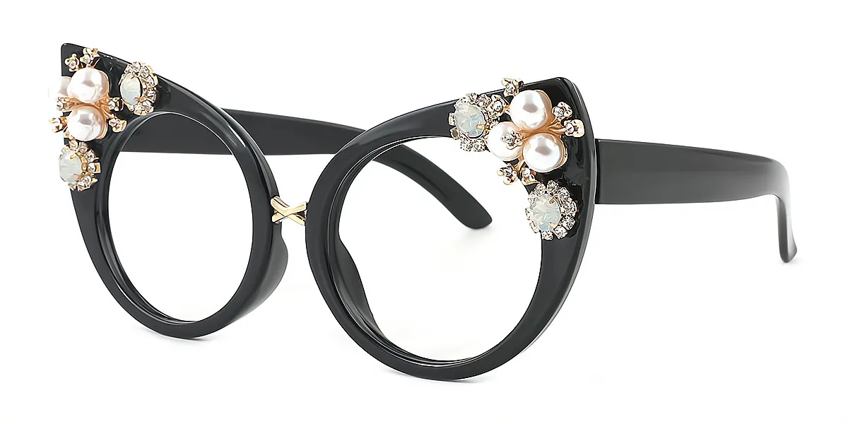Black Cat Eye Modish Plastic Eyeglasses