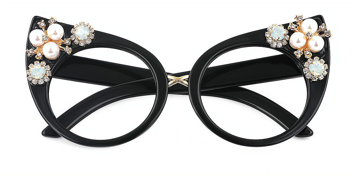 Black Cat Eye Modish Plastic Eyeglasses