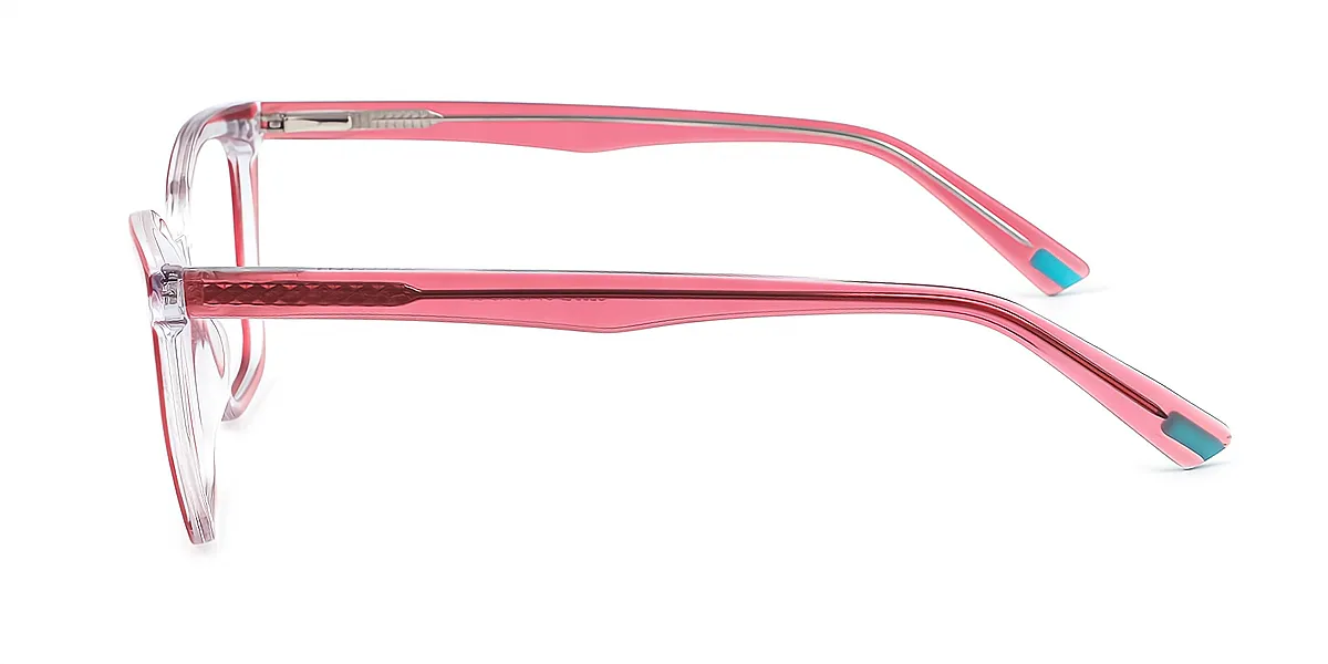 Pink Cat Eye Geek-Chic Acetate Eyeglasses