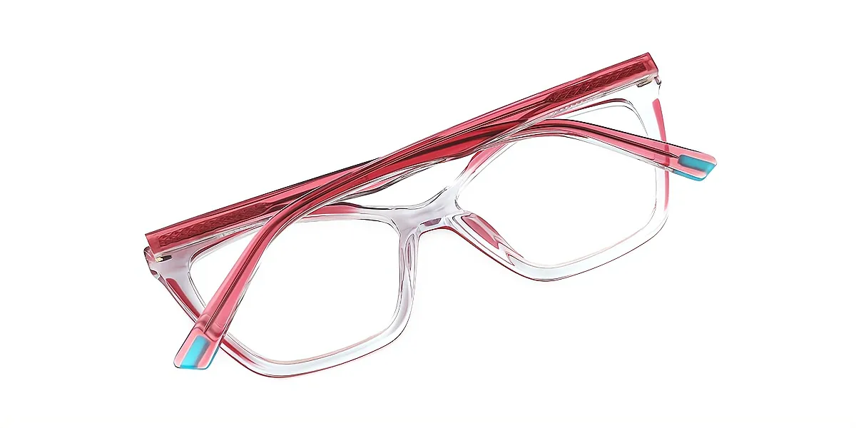 Pink Cat Eye Geek-Chic Acetate Eyeglasses