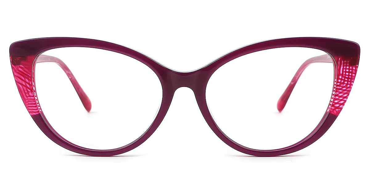 Purple Cat Eye Unique Acetate Eyeglasses
