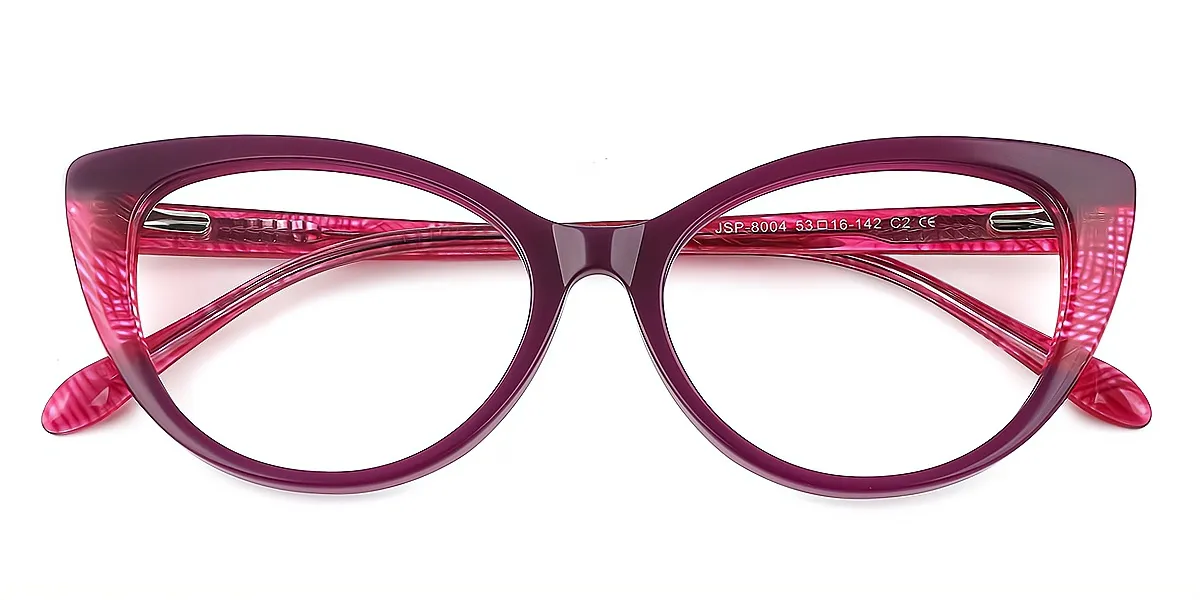 Purple Cat Eye Unique Acetate Eyeglasses