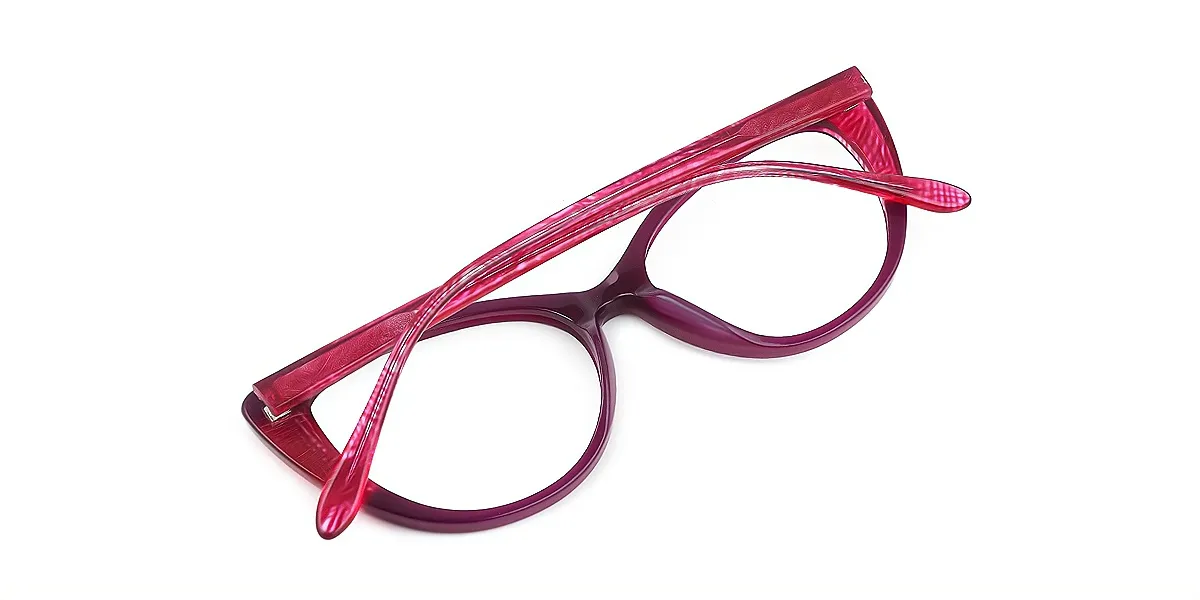 Purple Cat Eye Unique Acetate Eyeglasses