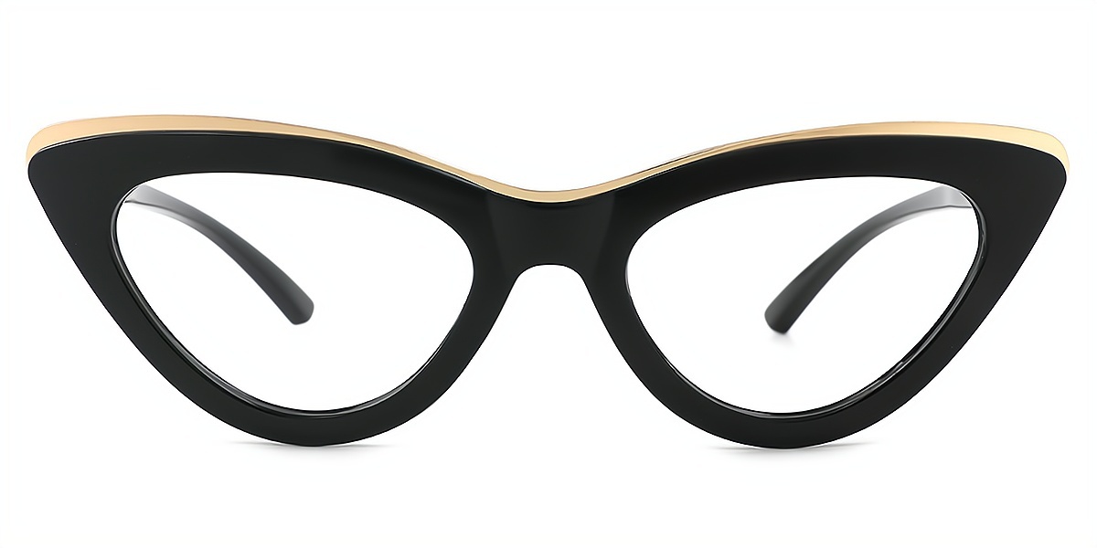 Black Cat Eye Unique Plastic Eyeglasses