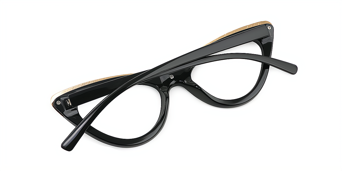 Black Cat Eye Unique Plastic Eyeglasses