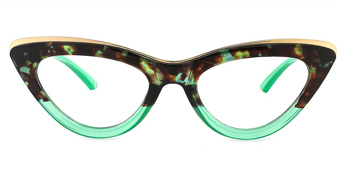 Tortoise Cat Eye Unique Plastic Eyeglasses