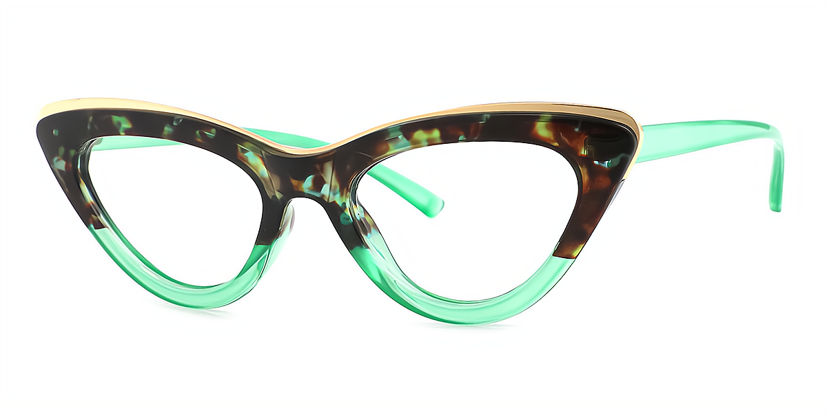 Tortoise Cat Eye Unique Plastic Eyeglasses