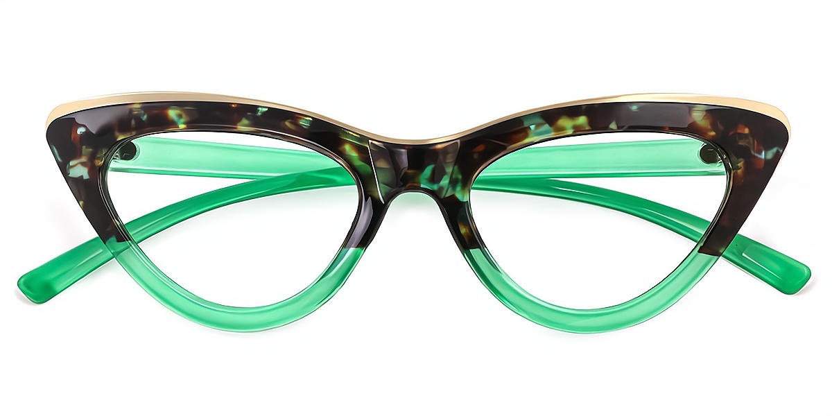 Tortoise Cat Eye Unique Plastic Eyeglasses