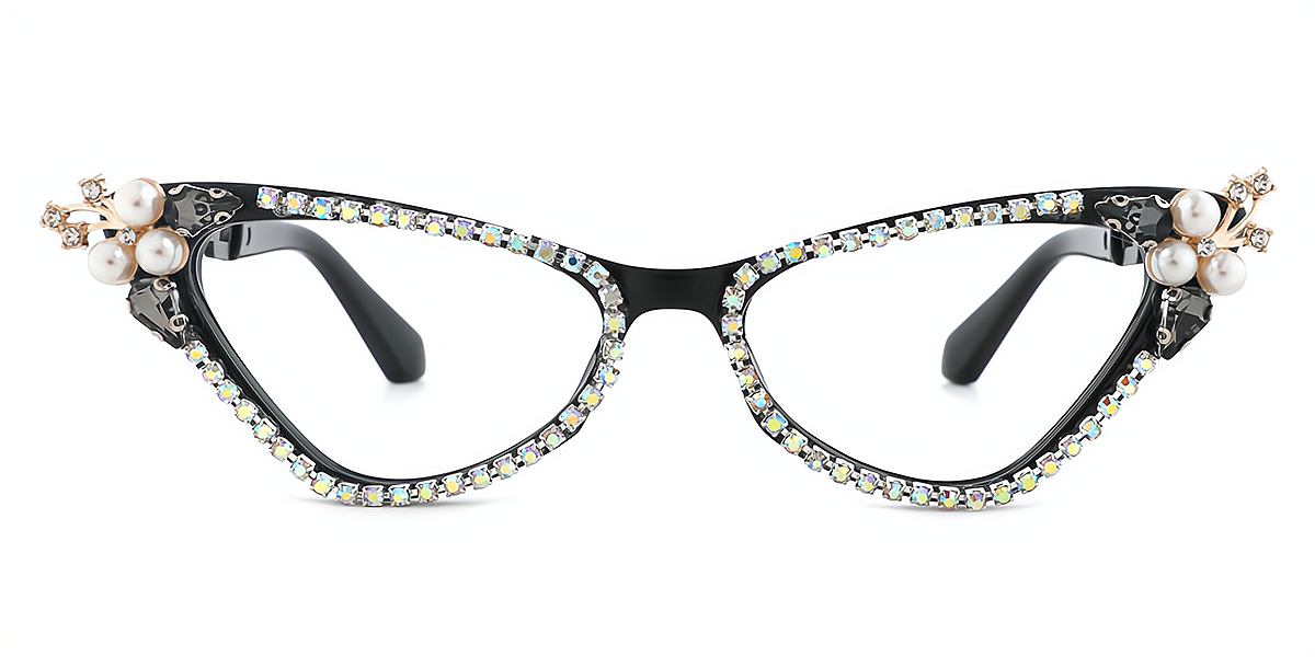 Adelina Black Cat Eye Unique Sophisticated Plastic Eyeglasses | Muukal.com