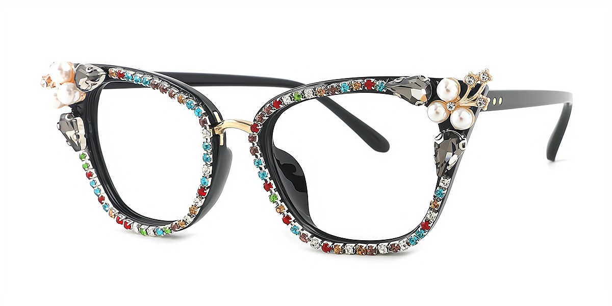 Black Cat Eye Sophisticated TR90 Eyeglasses