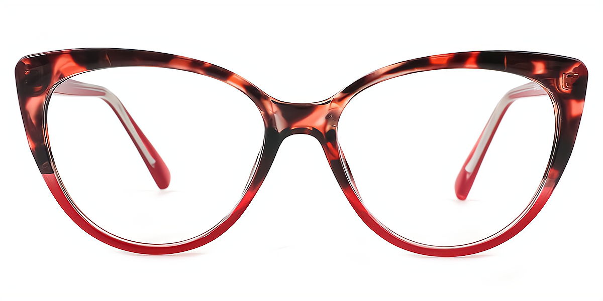 Red Tortoise Cat Eye Unique TR90 Eyeglasses