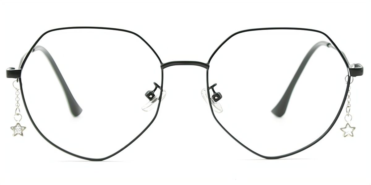 Black Geometric Exquisite Metal Eyeglasses