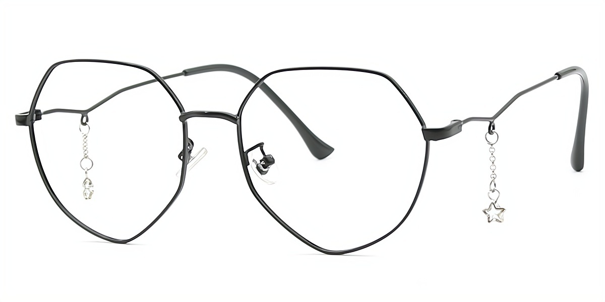 Black Geometric Exquisite Metal Eyeglasses