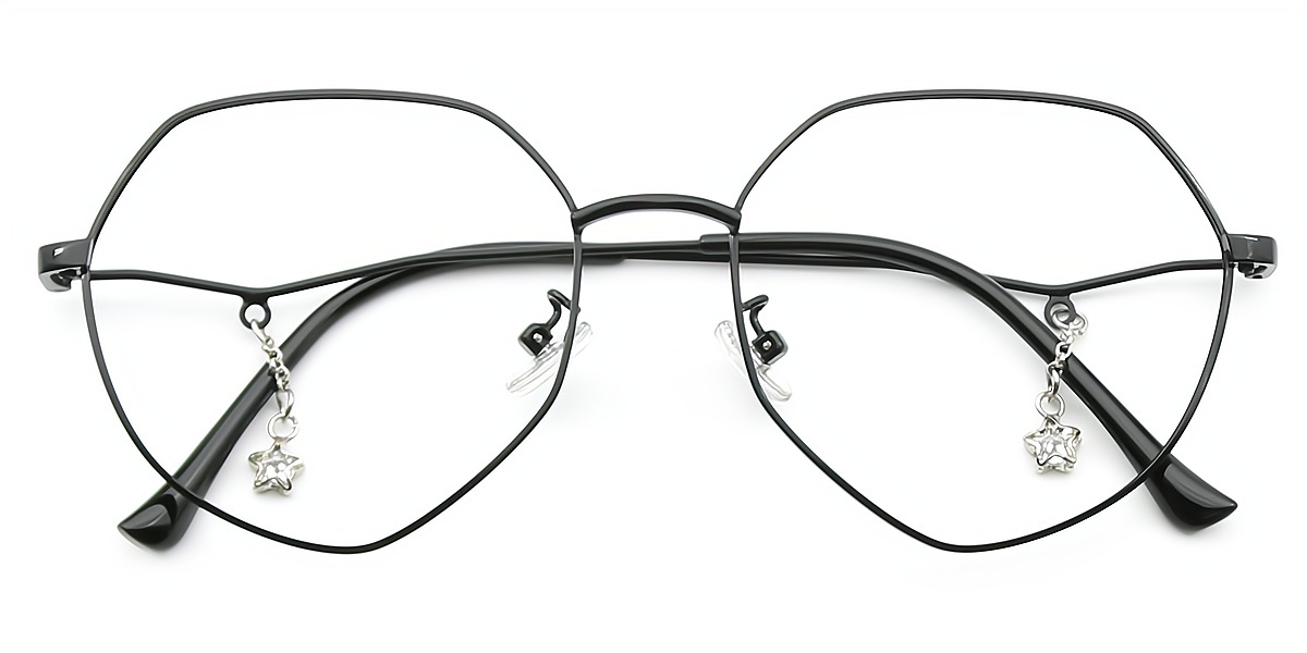 Black Geometric Exquisite Metal Eyeglasses