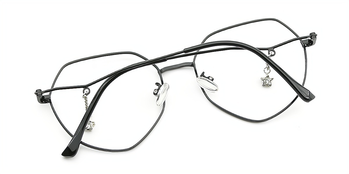 Black Geometric Exquisite Metal Eyeglasses