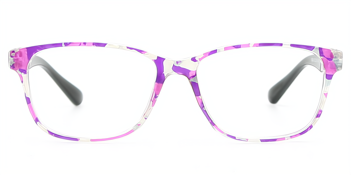 Purple Rectangle Retro Plastic Eyeglasses