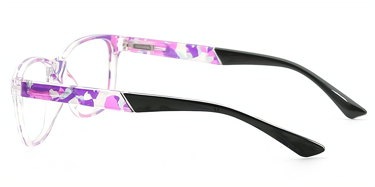 Purple Rectangle Retro Plastic Eyeglasses