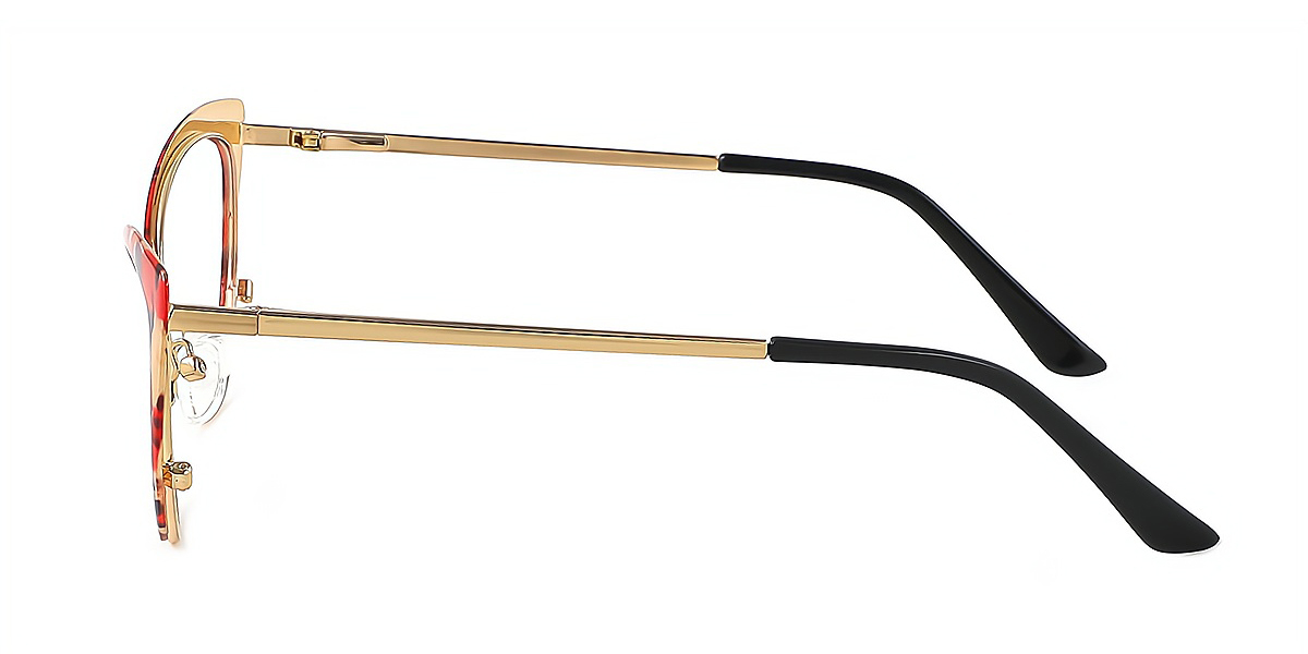 Red Cat Eye Exquisite Metal Eyeglasses
