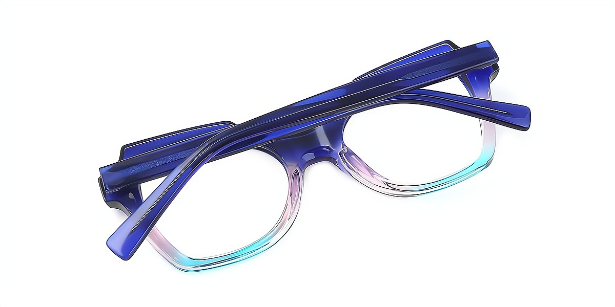 Blue Gradient Geometric Unique TR90 Eyeglasses