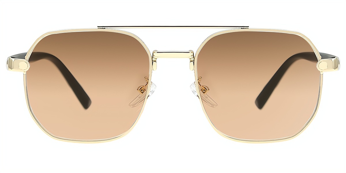 Golden Aviator Retro Metal Eyeglasses
