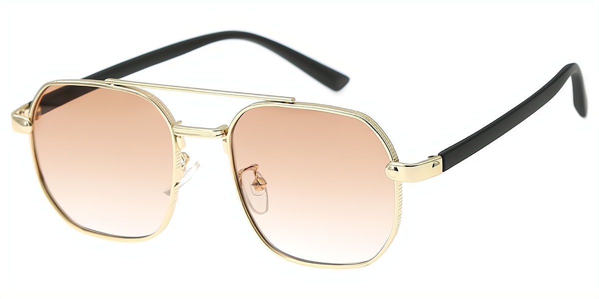 Golden Aviator Retro Metal Eyeglasses