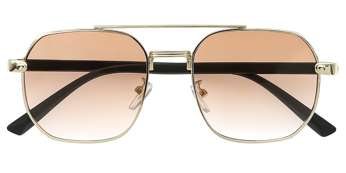 Golden Aviator Retro Metal Eyeglasses