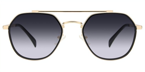 Brown Irregular Classic Retro Unique Simple Full-rim Metal Large Glasses