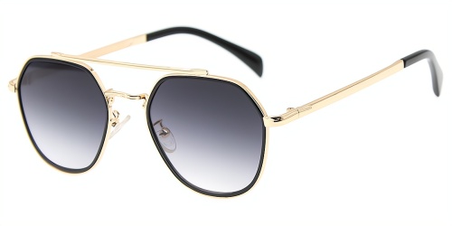 Brown Irregular Classic Retro Unique Simple Full-rim Metal Large Glasses