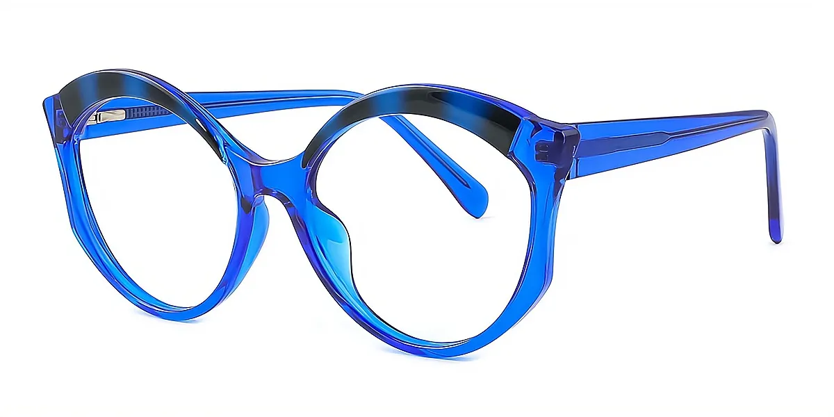 Blue Cat Eye Unique Horn TR90 Eyeglasses