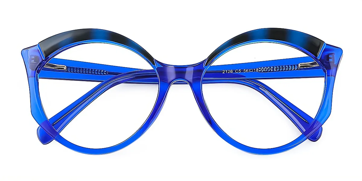 Blue Cat Eye Unique Horn TR90 Eyeglasses