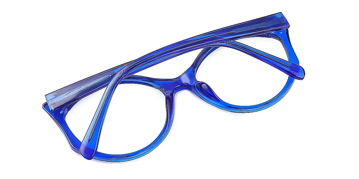Blue Cat Eye Unique Horn TR90 Eyeglasses