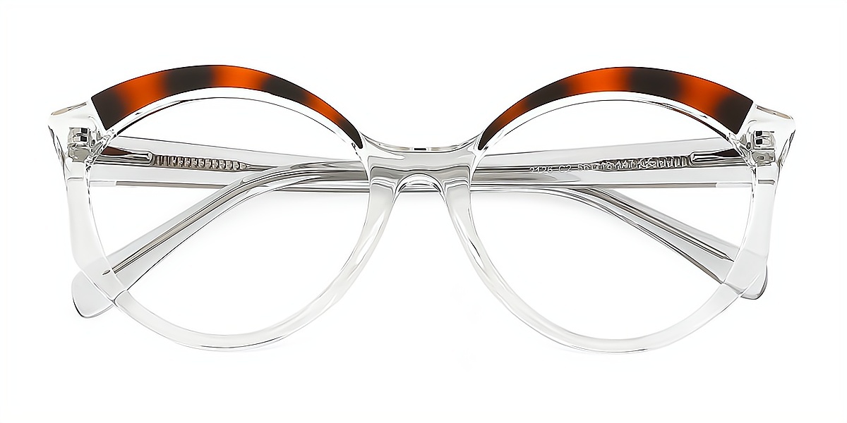 Clear Cat Eye Unique Horn TR90 Eyeglasses