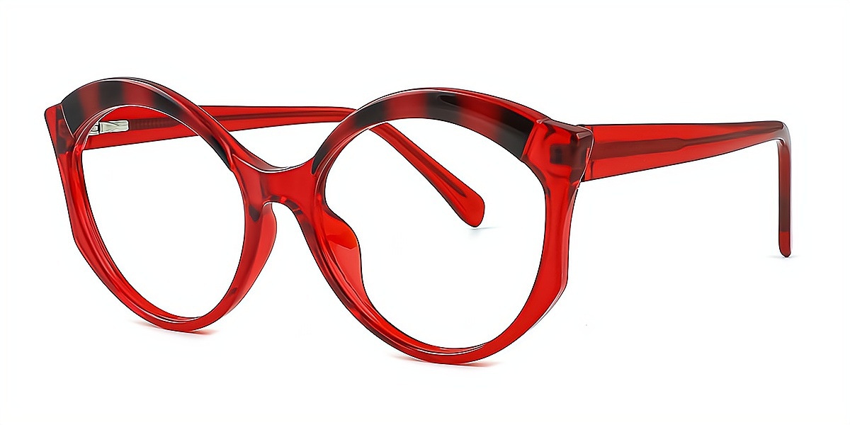 Red Cat Eye Unique Horn TR90 Eyeglasses