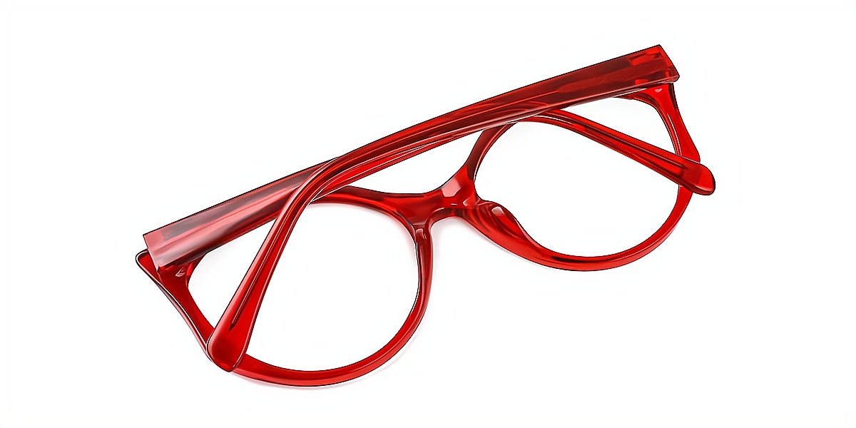 Red Cat Eye Unique Horn TR90 Eyeglasses