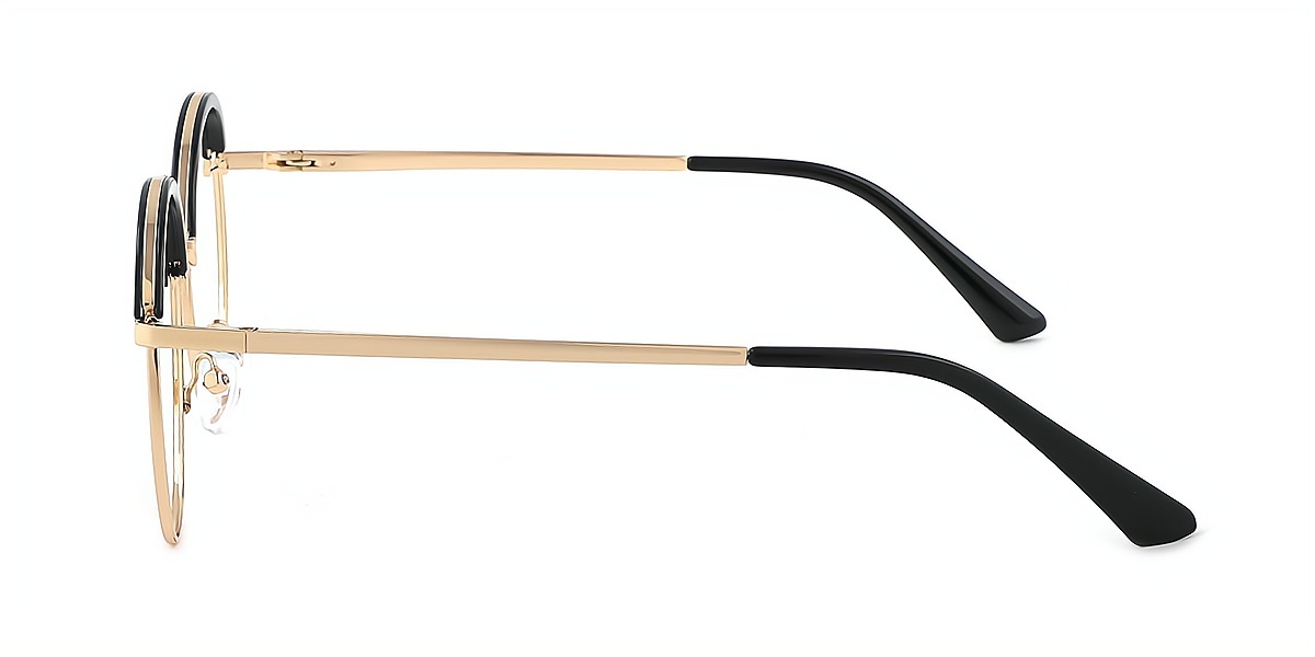 Black Oval Unique Exquisite Mixed Materials Eyeglasses