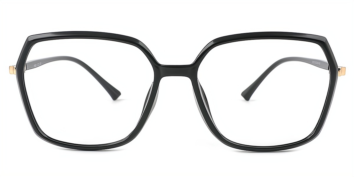 Black Geometric Simple TR90 Eyeglasses
