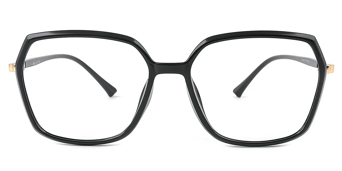 Black Geometric Simple TR90 Eyeglasses