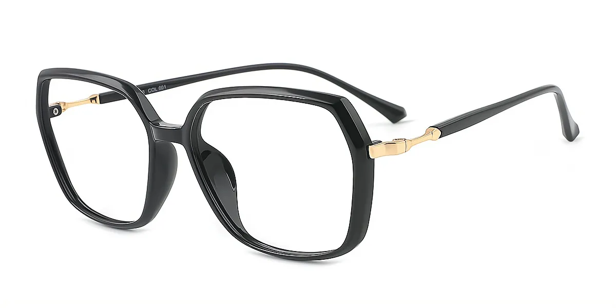 Black Geometric Simple TR90 Eyeglasses