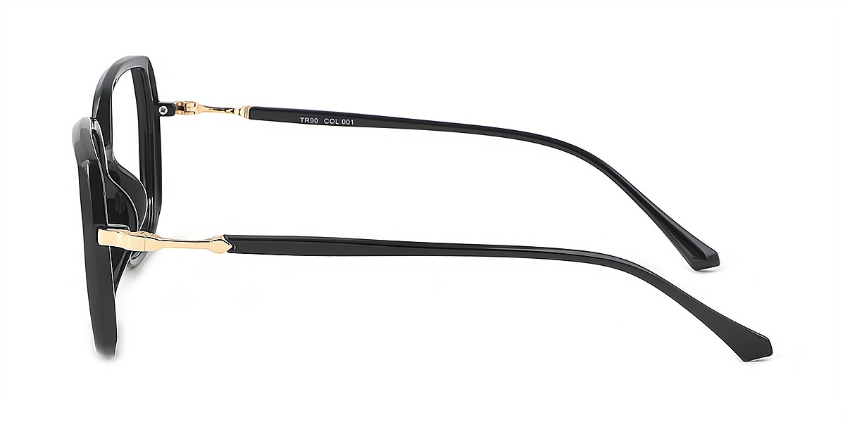 Black Geometric Simple TR90 Eyeglasses