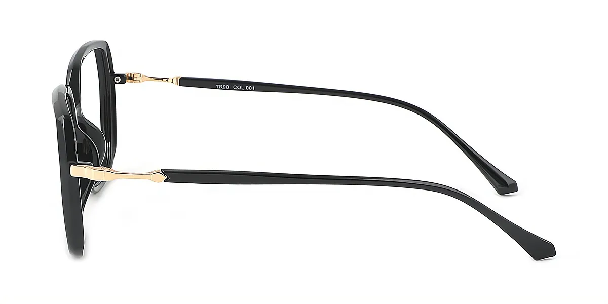 Black Geometric Simple TR90 Eyeglasses